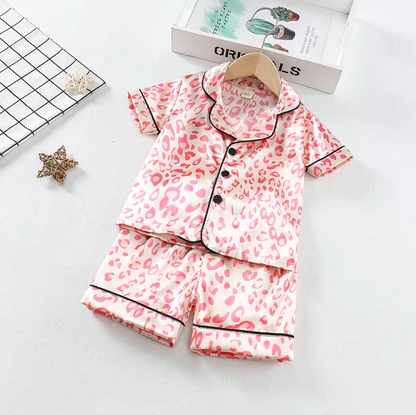 The Eloise - Baby Girl Cute Print Pajamas Set - Pink Print