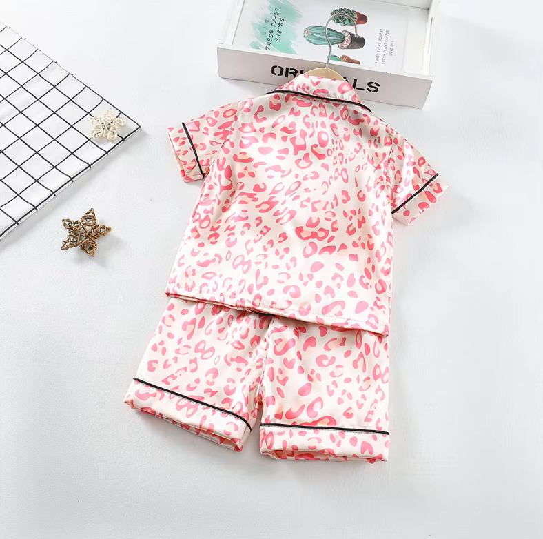 The Eloise - Baby Girl Cute Print Pajamas Set - Pink Print