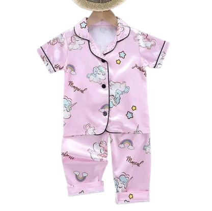 The Clara - Baby Girl Pink Unicorn Print Cartoon Pajamas