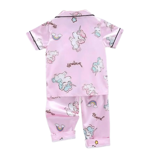 The Clara - Baby Girl Pink Unicorn Print Cartoon Pajamas