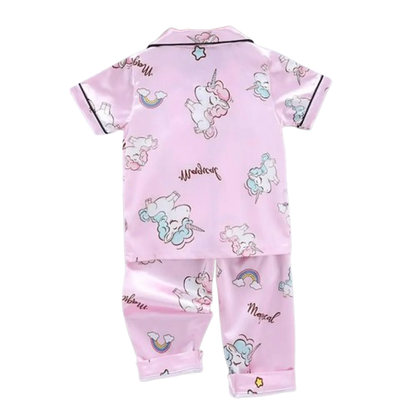 The Clara - Baby Girl Pink Unicorn Print Cartoon Pajamas