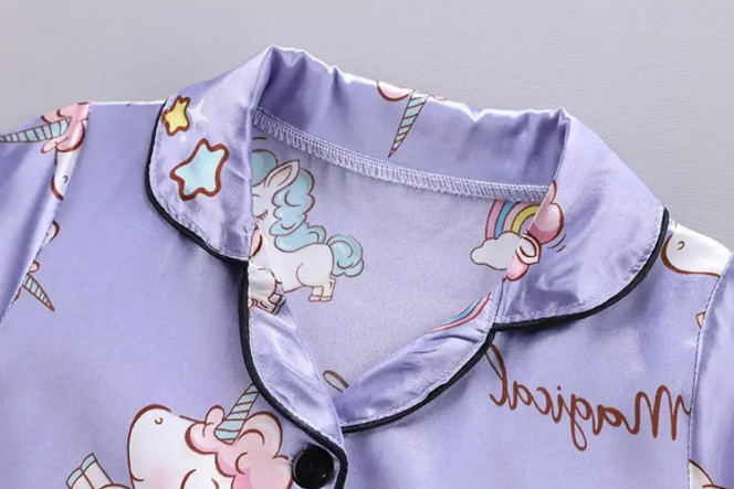 The Clara - Baby Girl Purple Unicorn Print Cartoon Pajamas