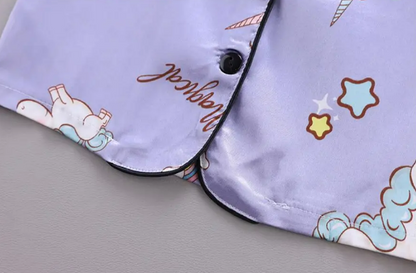 The Clara - Baby Girl Purple Unicorn Print Cartoon Pajamas