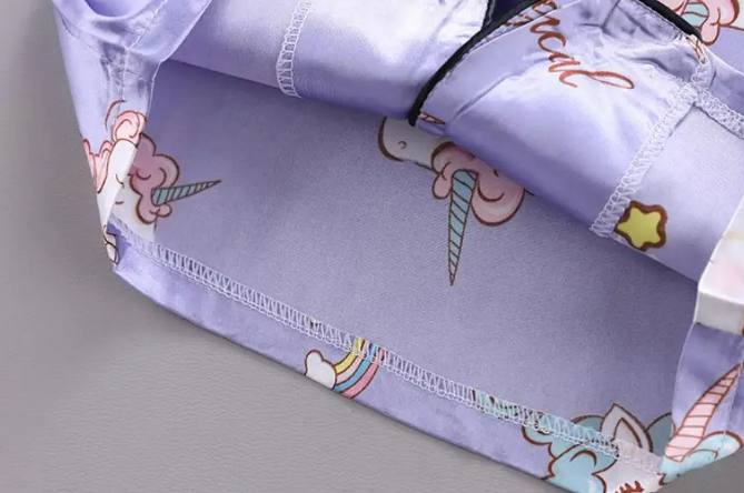 The Clara - Baby Girl Purple Unicorn Print Cartoon Pajamas