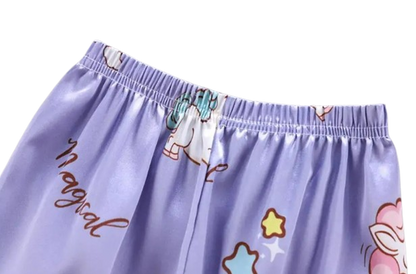 The Clara - Baby Girl Purple Unicorn Print Cartoon Pajamas