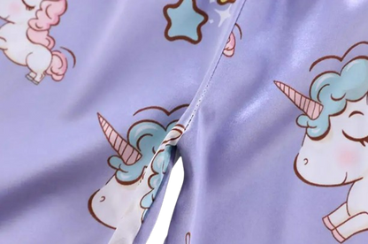 The Clara - Baby Girl Purple Unicorn Print Cartoon Pajamas