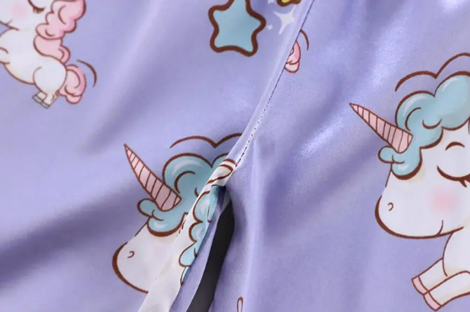 The Clara - Baby Girl Purple Unicorn Print Cartoon Pajamas