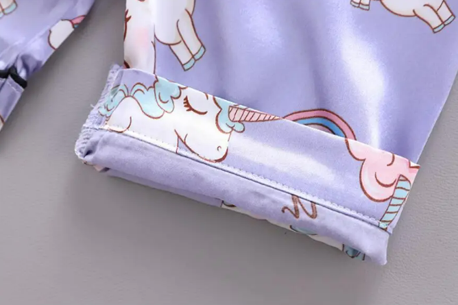 The Clara - Baby Girl Purple Unicorn Print Cartoon Pajamas