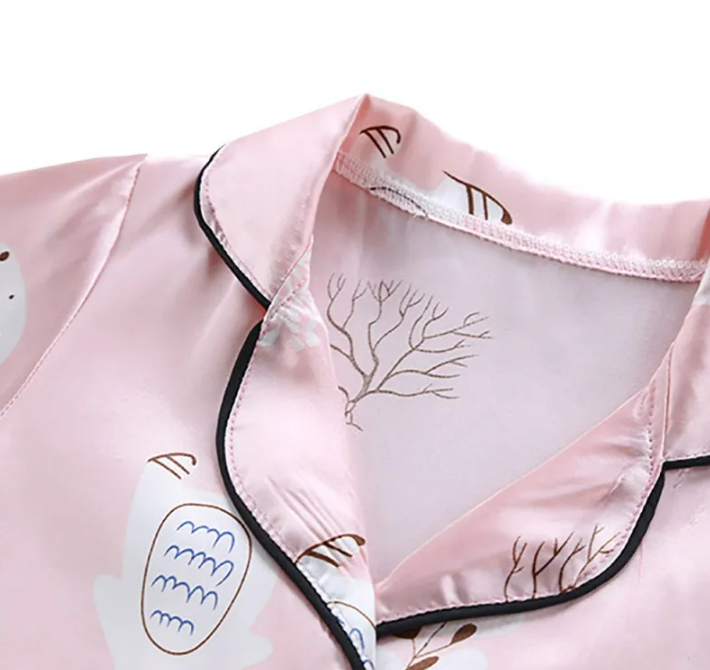 The Adrian - Baby Unisex Pink Silk Short-Sleeved Pajamas