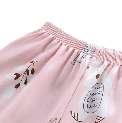 The Adrian - Baby Unisex Pink Silk Short-Sleeved Pajamas