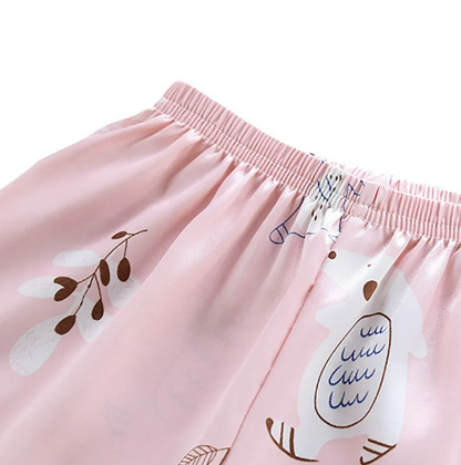 The Adrian - Baby Unisex Pink Silk Short-Sleeved Pajamas