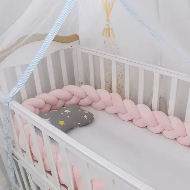 The Aster - Knot Braid Bumper Infant Cradle Cot Protector Plush Pillow