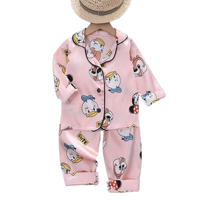 The Aziel - Baby Disney Pink Donald Duck Print Pajamas Set