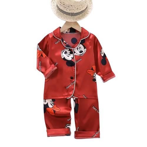 The Aziel - Baby Disney Red Mickey Mouse Print Pajamas Set