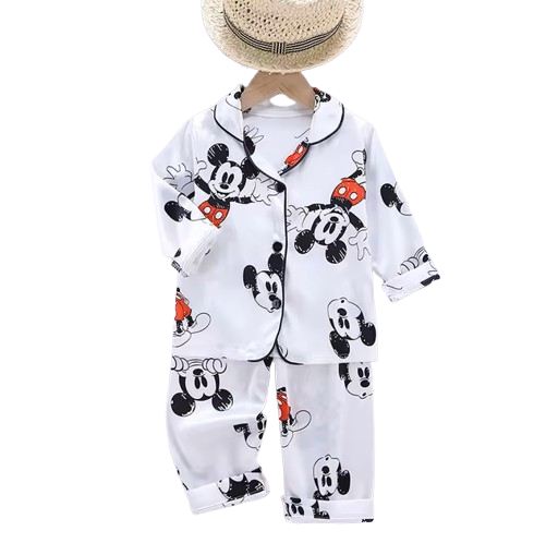 The Aziel - Baby Disney White Mickey Mouse Print Pajamas Set