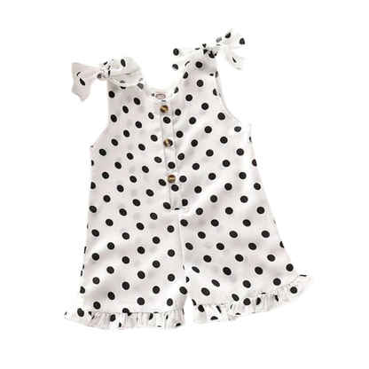 The Hazel - Baby Girl Polka Dot Sleeveless Button Dress