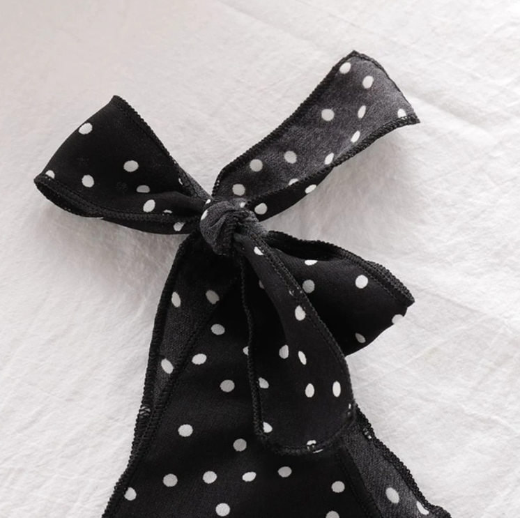 The Hazel - Baby Girl Polka Dot Sleeveless Button Dress