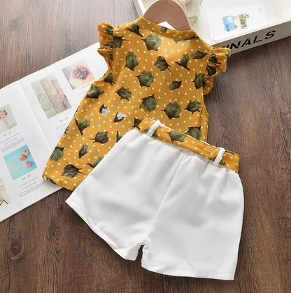 The Lily - Baby Girl Flower Sleeveless Vest & Shorts