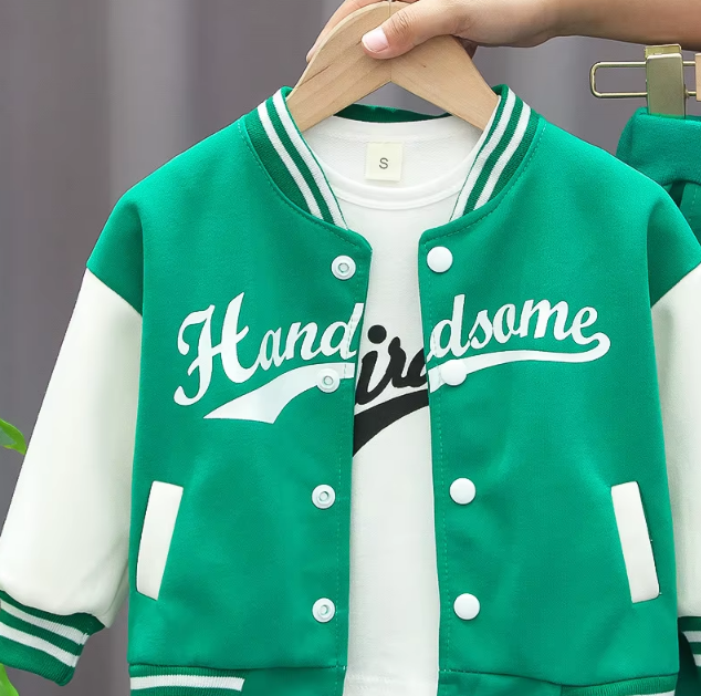 The Koen - Baby Boy  3pcs Set Baseball Coat + T-Shirt + Pants