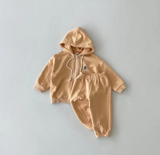 The Maverick - Baby Boy Jacket Hoodie + Elastic Sweatpants Jogger Set