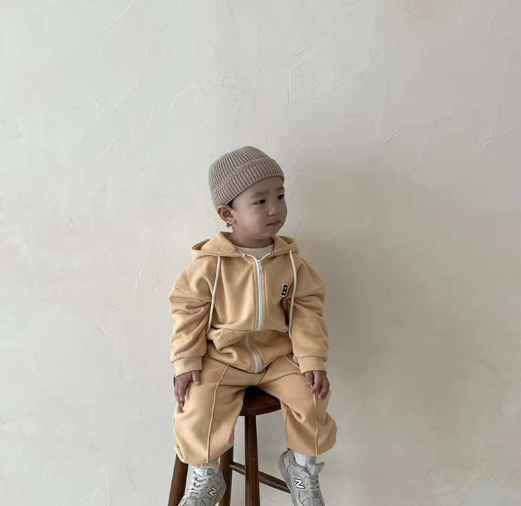 The Maverick - Baby Boy Jacket Hoodie + Elastic Sweatpants Jogger Set