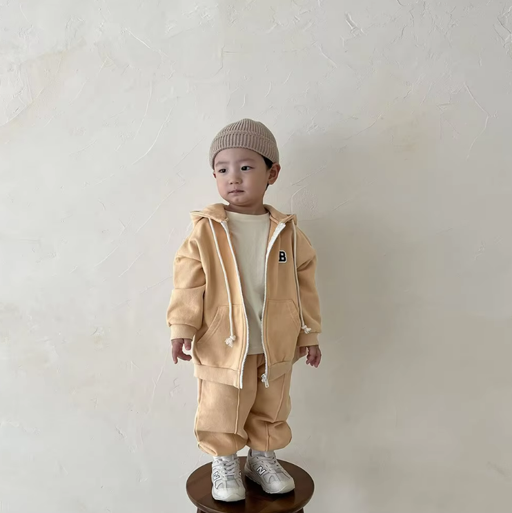 The Maverick - Baby Boy Jacket Hoodie + Elastic Sweatpants Jogger Set