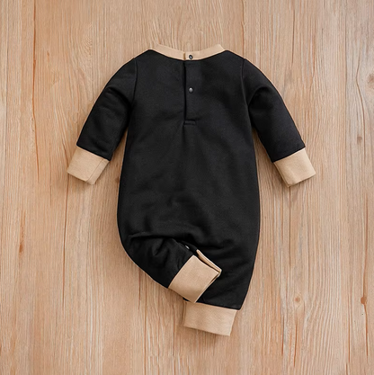 The Nathan - Baby Boy Teddy Bear Short Plush Embroidery Long Sleeve Jumpsuits