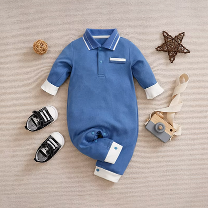 The Theo - Baby Boy Blue Preschool Cotton Bodysuit