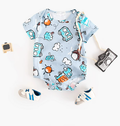 The George - Baby Unisex Short Sleeve Cute Cartoon Romper