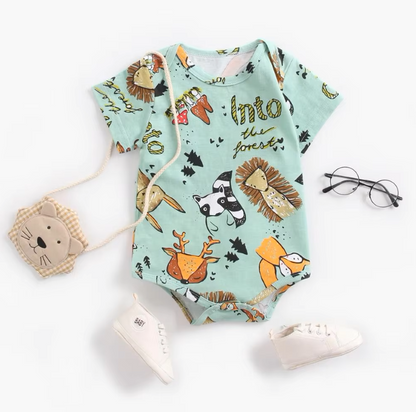 The George - Baby Unisex Short Sleeve Cute Cartoon Romper