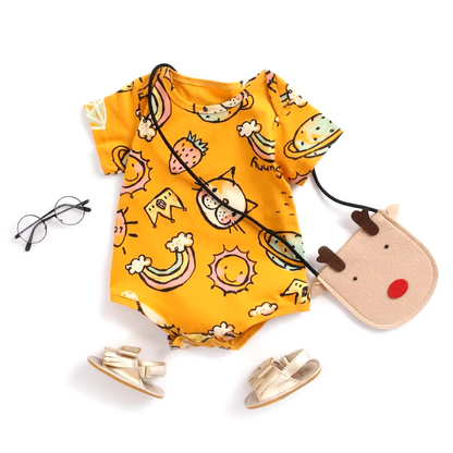 The George - Baby Unisex Short Sleeve Cute Cartoon Romper