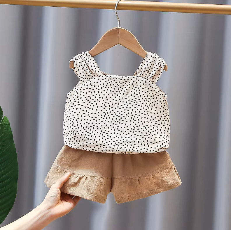 The Zoe - Baby Girl Polka Dots Tops + Shorts