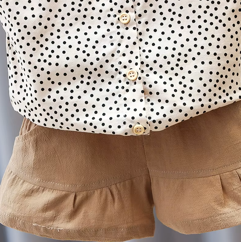 The Zoe - Baby Girl Polka Dots Tops + Shorts