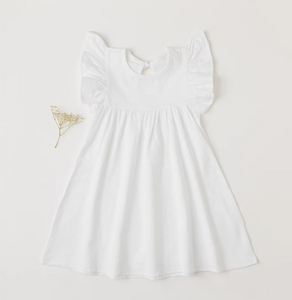 The Maya - Baby Girl Flying Sleeve Tie-back Dress