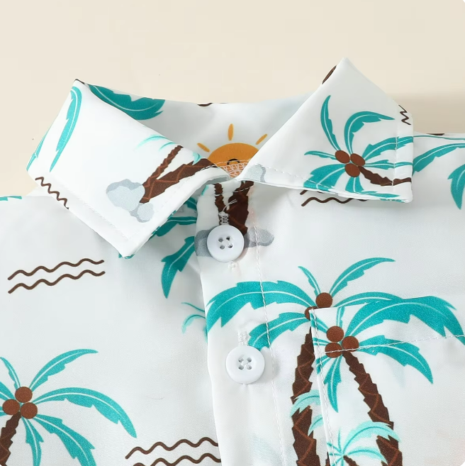 The Ryker - Baby Boy Coconut Tree Print T-Shirt + Shorts