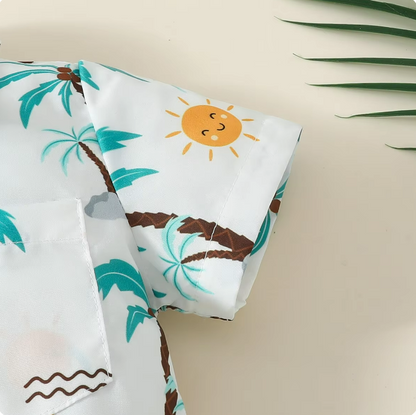 The Ryker - Baby Boy Coconut Tree Print T-Shirt + Shorts