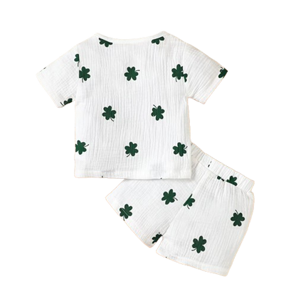 The Bentley - Baby Boy Cactus Print Short Sleeves Print T-shirt + Shorts