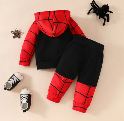 The Peter - Baby Boy Spider Print Hoodie + Pants