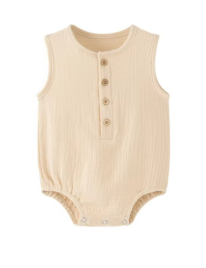 The Millie - Baby Unisex Soft Plain Color Sleeveless Romper