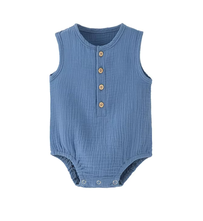 The Millie - Baby Unisex Soft Plain Color Sleeveless Romper