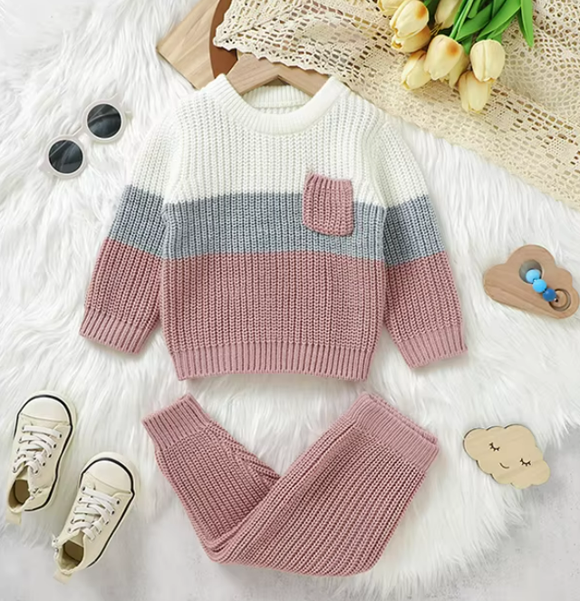 The Xander - Baby Unisex Knitted Long Sleeve Pullovers Jumpers + Trousers