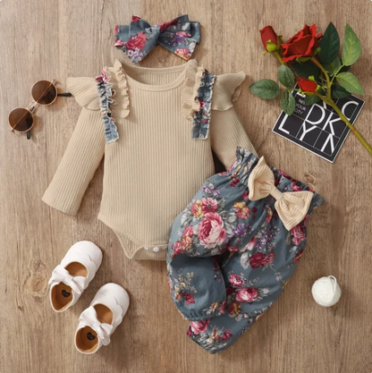 The Sidney - Brown Ruffles Romper