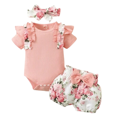 The Sidney - Pink Ruffles Romper Set