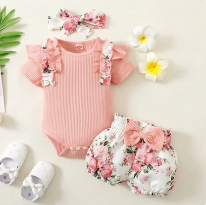 The Sidney - Pink Ruffles Romper Set