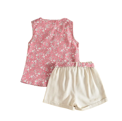 The Taylor - Short Sleeve Chiffon Blouse + Shorts Set