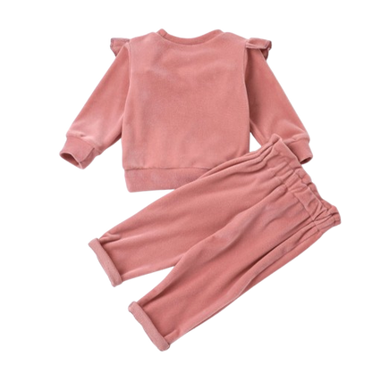 The Allison - Baby Girl Coral Fleece Top & Pants