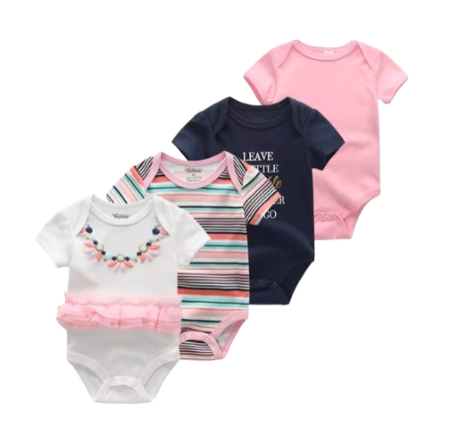 The Caleb - Baby Unisex 4pcs Cartoon Print Bodysuits U