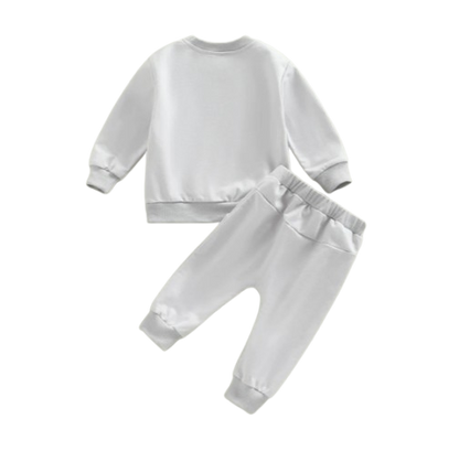 The Calvin - Baby Boy Gratitude Letter Print Sweatshirt + Pants