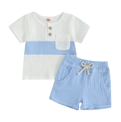 The Cassian - Baby Boy Short Sleeve Contrast Color Tops Shorts Kids Loose Outwear