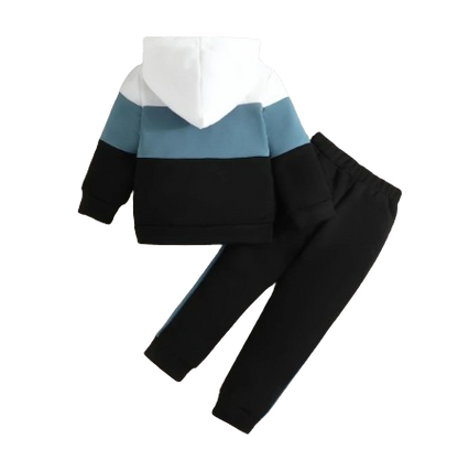 The Colter - Baby Boy Colour Block Hooded Sweatshirt + Trouser